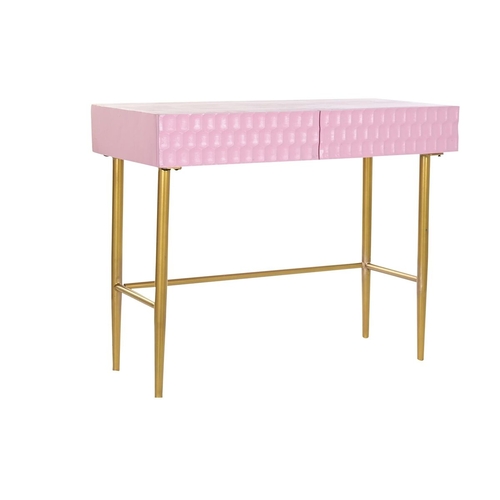 Console DKD Home Decor Pink Golden Metal Mango wood Modern (90 x 45 x