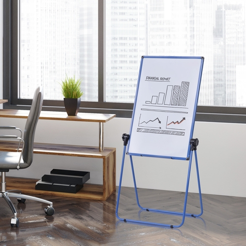 Vinsetto Foldable and Adjustable U-Stand Double Sided Whiteboard