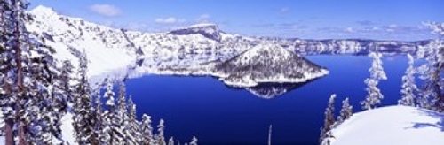 Panoramic Images PPI16521L USA  Oregon  Crater Lake National Park Post