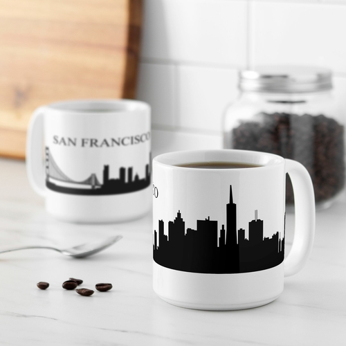 Cathys Concepts SFR-3900ST 20 oz San Francisco Cityscape Coffee Mugs