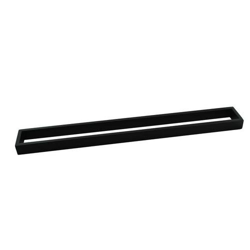 Omar Nero Square Matte Black Single Towel Rail 800mm