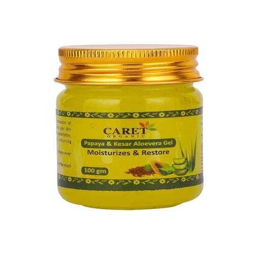 ORGANIC Aloe Vera Gel With Kesar & Papaya For Clear & Glowing Skin 