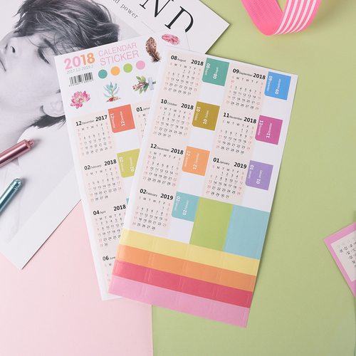 New Arrival 2 Pcs/set 2018 Calendar Kawaii Cartoon