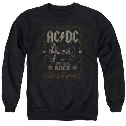 Trevco ACDC187-AS-6 ACDC & Rock Label Long Sleeve Adult Crewneck Sweat