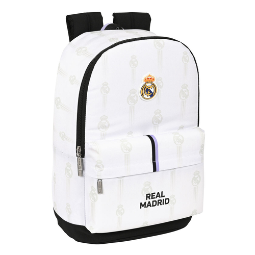 School Bag Real Madrid C.F. Black White (31 x 47 x 15 cm)