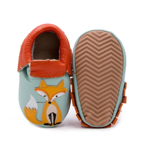 Free Shipping Skid Proof Fox Baby Shoes Leather