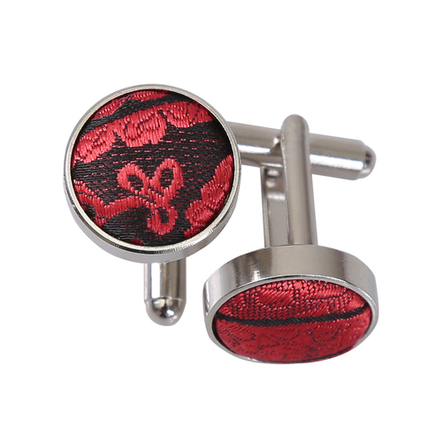 Paisley Cufflinks - Black & Red