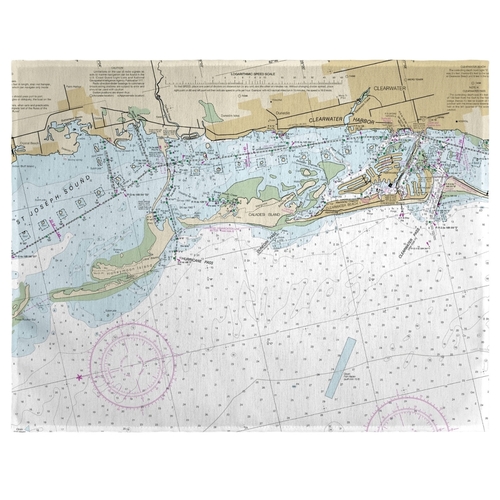 Betsy Drake PM11411CD Clearwater Harbor, FL Nautical Map Place Mat