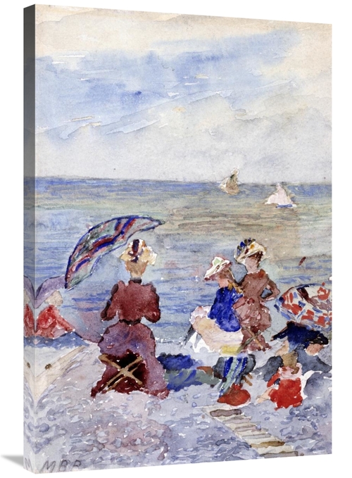 Global Gallery GCS-268413-36-142 36 in. Figures on the Beach Art Print