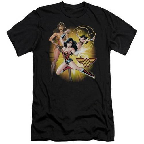 Jla-Wonder Woman Short Sleeve Adult 30-1 Tee, Black - Medium