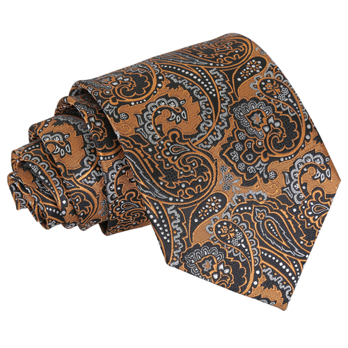 Royal Paisley Classic Tie - Gold & Silver