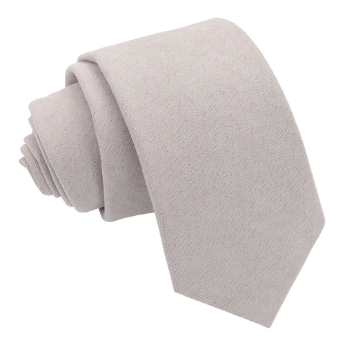 Suede Slim Tie - Dove Grey