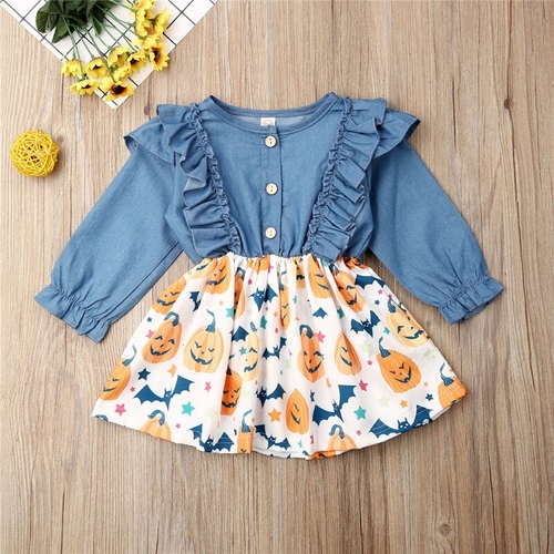 Pudcoco Autumn Toddler Kid Baby Girl Denim Tutu