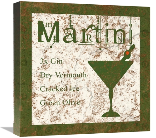 Global Gallery GCS-458097-1818-142 18 x 18 in. Cocktail Recipes - Mart