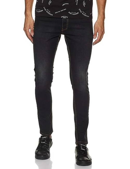 Men Faded look Slim Fit Jeans (Size-S) (Color-BLACK)