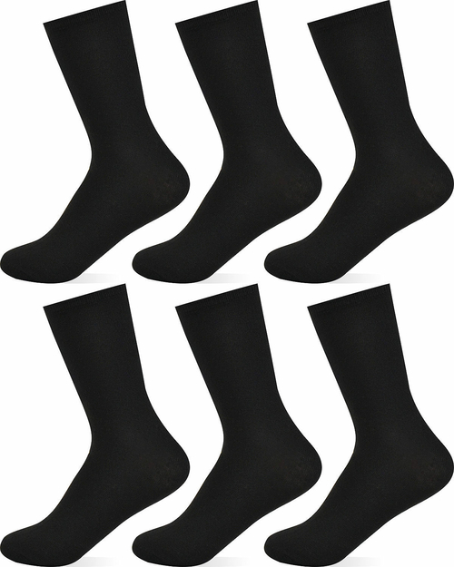 Unisex Kids Crew Socks - Size 9-11 - Black