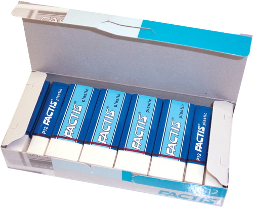 Factis 2003202 Non-Abrasive Self-Cleaning Graphite Plastic Eraser,