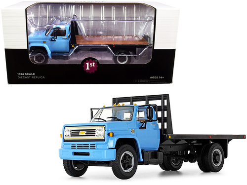 Chevrolet C65 Flatbed Truck Blue and Black 1/34 Diecast Model by First