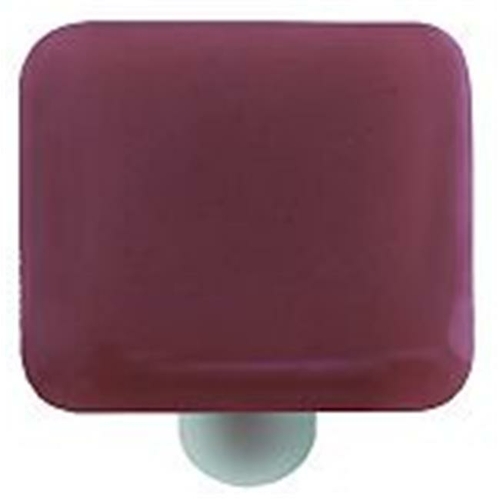 Hot Knobs HK1037-KA Light Plum Square Glass Cabinet Knob - Aluminum Po