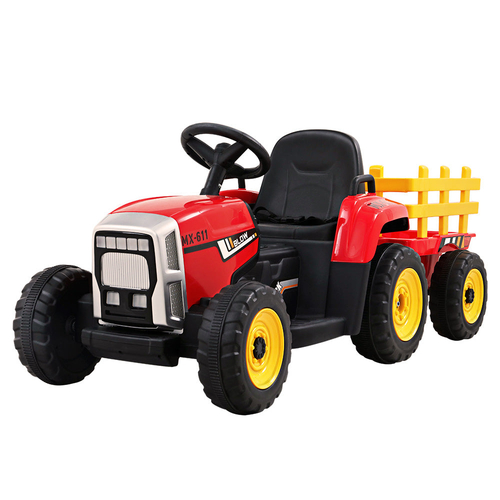 Rigo Ride On Car Tractor Trailer Toy Kids Electric Cars 12V Battery