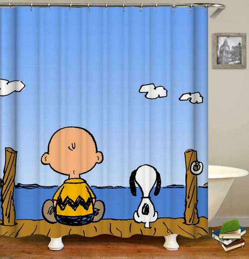 Charlie Brown And Snoopy Shower Curtain