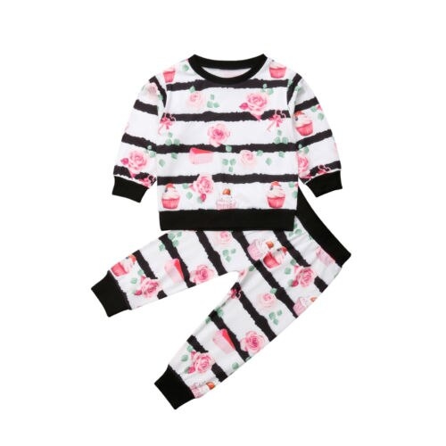 Fashion Baby Girls Floral Clothes Tracksuits