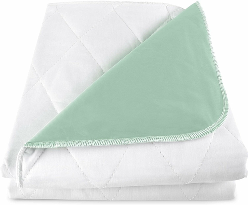 12 Pack Three-Ply Reusable Underpads 36" x 54". Green Washable Bed