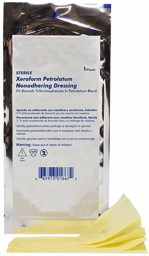 Xeroform Petrolatum Dressings. Box of 50 Impregnated Gauze Dressings