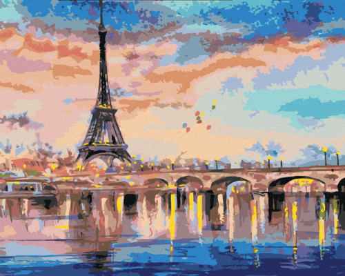 Paint by Numbers - THE EIFFEL TOWER AND RED CLOUDS