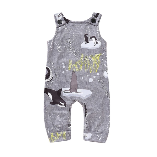 2018 Baby Penguins Printing One piece Rompers