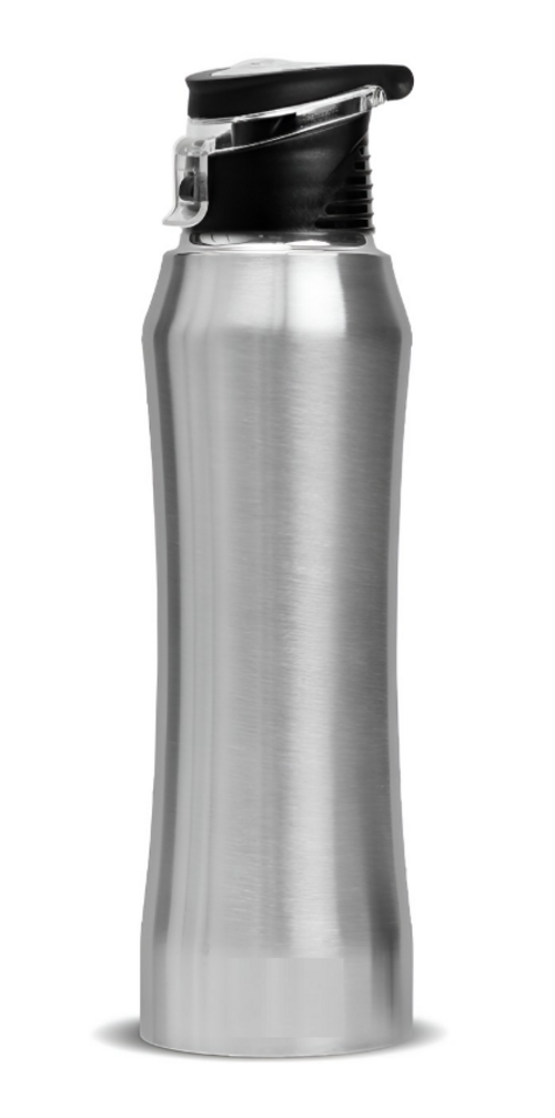 Silver-Toned Single Stainless Steel Solid Water Bottle 1 L
