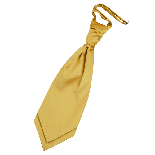 Plain Satin Pre-Tied Ruche Cravat - Gold
