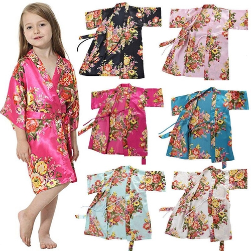 Pretty Kids Girl Children Kimono Sleep Bath Robe