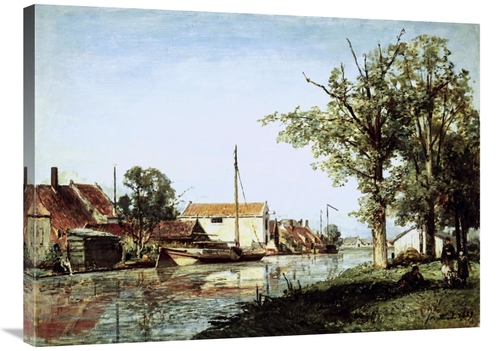 Global Gallery GCS-278085-36-142 36 in. A Dutch Canal Scene Art Print 