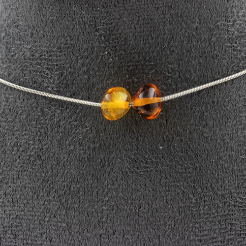 Genuine Baltic Sea Amber 2 beads necklace