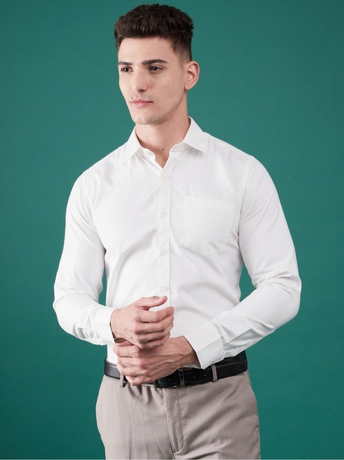 Men's Cotton Formal Shirt (Color White) (Size XL)