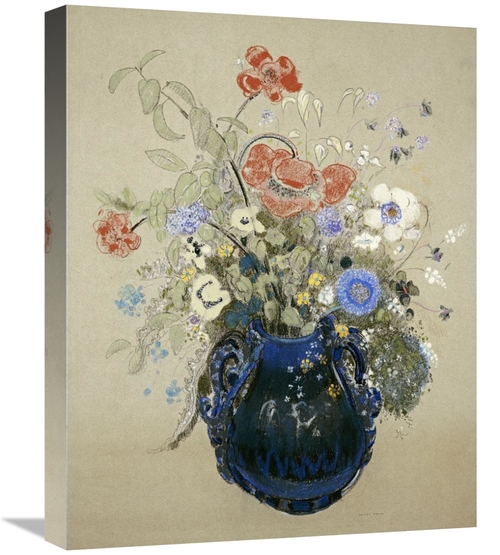 Global Gallery GCS-267080-22-142 22 in. A Vase of Blue Flowers Art Pri