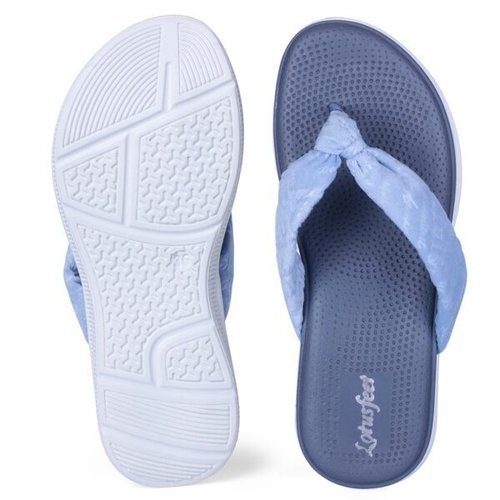 Light Cushion Women Bow Design Slipper BLUE