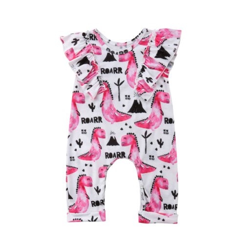 Lovely Newborn Baby Girl Kids Dinosaur Print