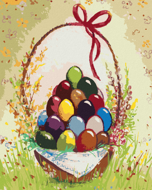 Paint by Numbers - EASTER EGGS IN A BASKET