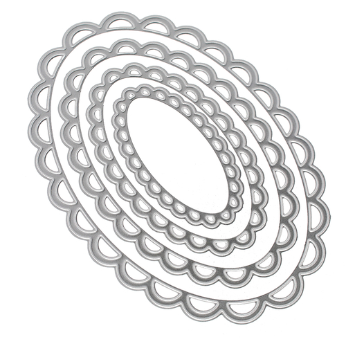 Main 4Pcs/set Oval Cutting Dies Metal Scrapbooking image