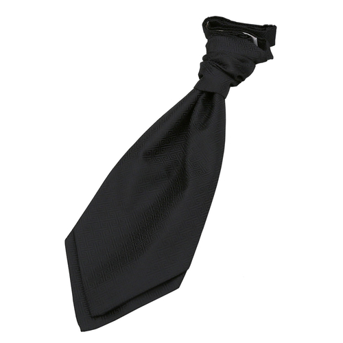 Greek Key Pre-Tied Ruche Cravat - Boys - Black