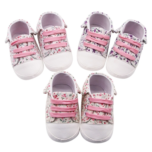 Newborn Baby Girls Flowers Printing Prewalker Soft