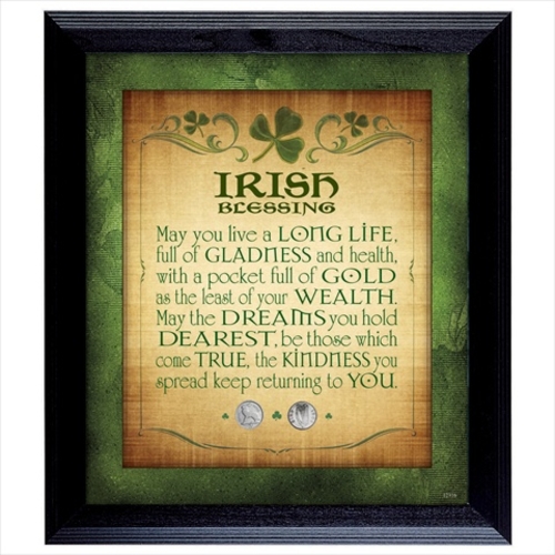 American Coin Treasures 12316 Irish Blessing with 2 Three Pence Wall F