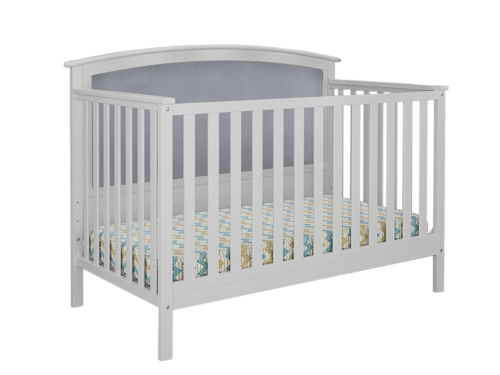 Bentley Upholstered 4-in-1 Convertible Crib- Gray/Gray 
