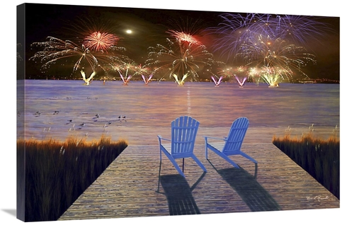 Global Gallery GCS-460435-2436-142 24 x 36 in. Fireworks Over Idle Hou