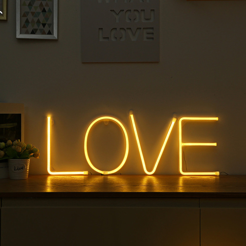 LED Neon Light Sign 26 Letters Shape AA Battery