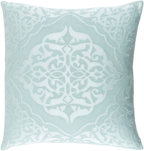 Surya ADI004-2222 Adelia Pillow Cover - Mint & Pale Blue - 22 x 22 x 0