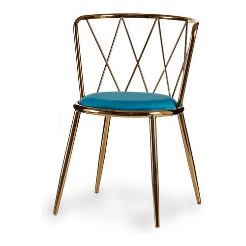 Chair Blue Golden Rhombus Metal (50,5 x 73 x 51 cm)