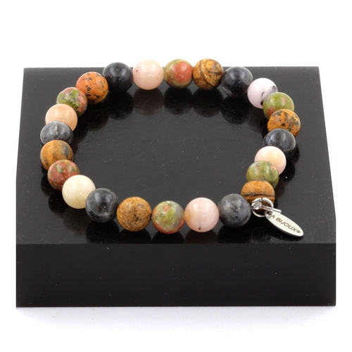 Labradorite + Pink Opal + Landscape Jasper + Unakite Bracelet